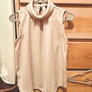 Ann Taylor pink blouse sleeveless French silk feel
